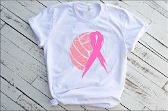 Volleyball Tackle Breast Cancer Svg Awareness ribbon 1029s Product Image 2