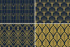 8 Seamless Art Deco Patterns - Gold &amp; Navy Blue - Set 3 Product Image 5