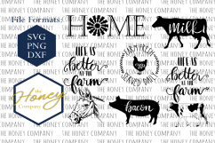 Farmhouse SVG PNG DXF Wood Sign Design Bundle Hand Lettered Instant Download Silhouette Cricut Cut Files Cutting Machine Vector File Product Image 1