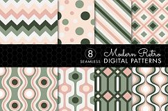 8 Seamless Retro Modern Patterns - Pink &amp; Green - Set 1 Product Image 1