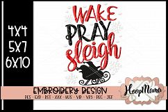 Wake Pray Sleigh - Christmas Embroidery Product Image 1
