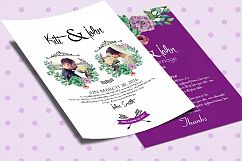 Double Sided Floral Wedding Invitation Card Product Image 2