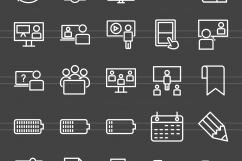 166 Web Line Inverted Icons Product Image 2