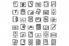 Tablet repair icons set, outline style Product Image 1