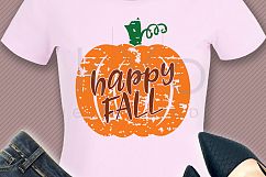 Distressed Pumpkin Happy Fall SVG PNG DXF EPS files Product Image 3