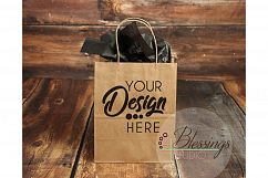 Gift bag mockup Kraft Bag Mock Up Product Photography Bag Product Image 1