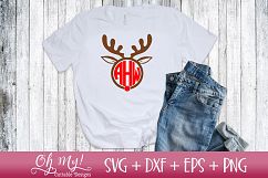 Reindeer Monogram Frame - SVG Cutting File Product Image 3