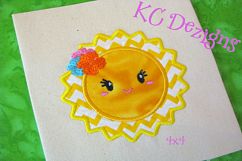 Baby Sun With Flowers Machine Applique Embroidery Design Product Image 3