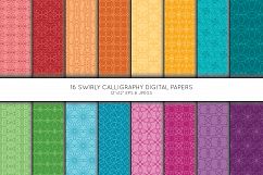 Swirl Digital Paper, Rainbow Seamless Scrapbook paper Product Image 1