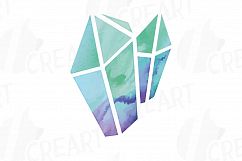 Watercolor Crystals and Gemstones clip art collection, 19 watercolor crystal pack. Eps, png, svg, vector illustrator &amp; corel files included Product Image 5