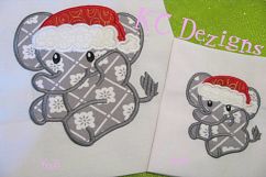 Christmas Baby Elephant Machine Applique Embroidery Design Product Image 1