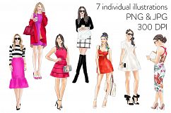 watercolour fashion illustration clipart - Fashion Girls - volume 2 Product Image 3