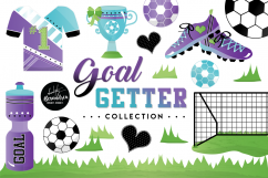 Goal Getter Clipart Graphics &amp; Digital Paper Patterns Bundle Product Image 1