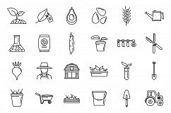 Agronomist tools icons set, outline style Product Image 1