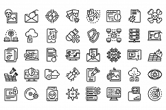 Malware icons set, outline style Product Image 1