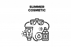 Summer Cosmetic Vector Black Illustration Product Image 1