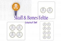 Skull and Bones ITH Halloween Feltie Embroidery Design Product Image 1
