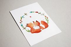 Cute Fox - Watercolor Clip Art Set Product Image 9