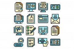 Subscription icons set vector flat Product Image 1