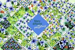 Green tropical leaves PNG watercolor set Product Image 8