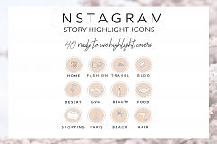 40 Instagram Story Highlights Icons in Beige, Hand Drawn Product Image 1