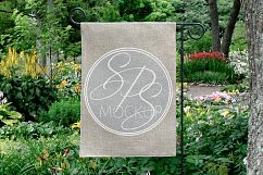 Burlap Garden Flag Mockup Greenery Product Image 1
