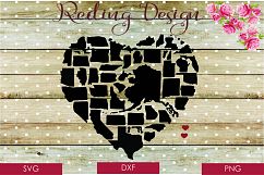 USA State Silhouette Heart SVG DXF PNG Digital Cut Files Product Image 1