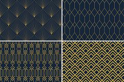 8 Seamless Art Deco Patterns - Gold &amp; Navy Blue - Set 1 Product Image 5