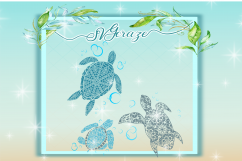 Turtle SVG and Dxf, Mandala, Turtle Zentangle, Sealife SVG, Instant Digital Download, Vinyl Decal, Cricut, Silhouette, Cut File Product Image 1