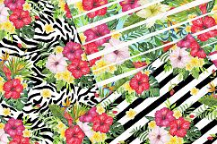 Tropical floral digital paper pack, Summer digital paper Product Image 5