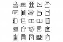 Syllabus week icons set, outline style Product Image 1