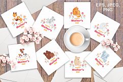 Cute animals. Mothers Day set. Product Image 2