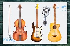 Musical instruments. Watercolor. Product Image 3