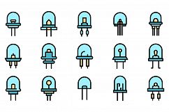 Diode icons set vector flat Product Image 1