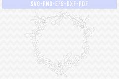 Flower Wreath SVG Cut File, Laurel Papercut, DXF, PDF, PNG Product Image 2