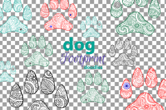 Dog footprint doodle clip art, hand drawn illustration of dog paw print. Vector design for T-shirt, greeting card or poster. png, svg files Product Image 15