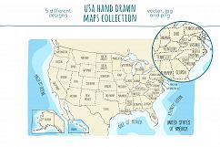 USA maps. Hand drawn collection Product Image 6