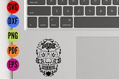 Sugar Skull Stencil SVG  Cutting File  Product Image 5