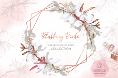 Blushing Bride Watercolor Clipart Floral Collection Product Image 1