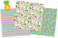 Tropical digital papers, Flamingo digital papers, Cactus Product Image 5