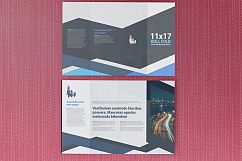 11x17 Four Panel Roll Fold Brochure Mockup Product Image 9