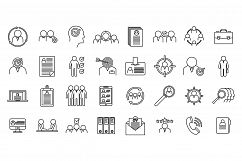 Headhunter staff icons set, outline style Product Image 1