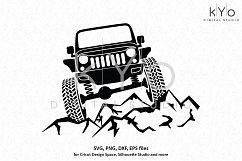 Jeep Wrangler Mountain Off road 4x4 svg png dxf eps files Product Image 1