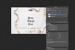 Blank Greetings Card Mock up background minimal Rustic romantic white beige display stock photo psd png template Product Image 2