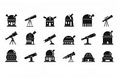 Planetarium icons set, simple style Product Image 1