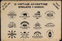 12 Vintage Adventure Emblems Product Image 1