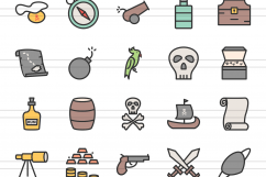 50 Pirate Linear Multicolor Icons Product Image 2