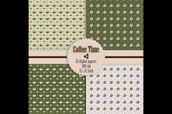 12 Coffee Time Digital Papers Coffee Pattern Cookies Pattern Product Image 4