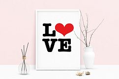 Printable Art Saying Love Heart, Wall Art, .PDF, Typography Product Image 1