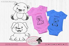 Cute Coloring animal cut files, collection baby animals Product Image 1